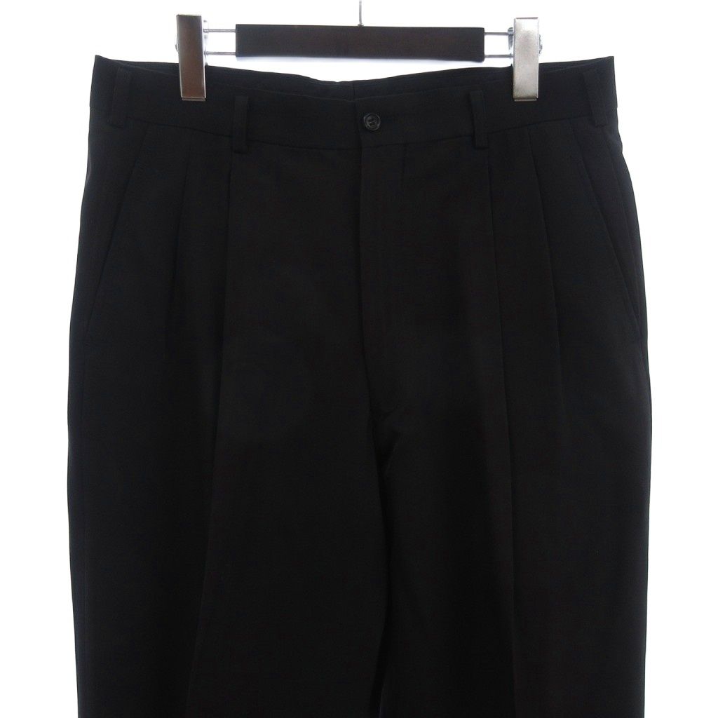 コムデギャルソンオムプリュス　ブラック ツータック スラックス M コムデギャルソンオムプリュス COMME des GARCONS HOMME PLUS