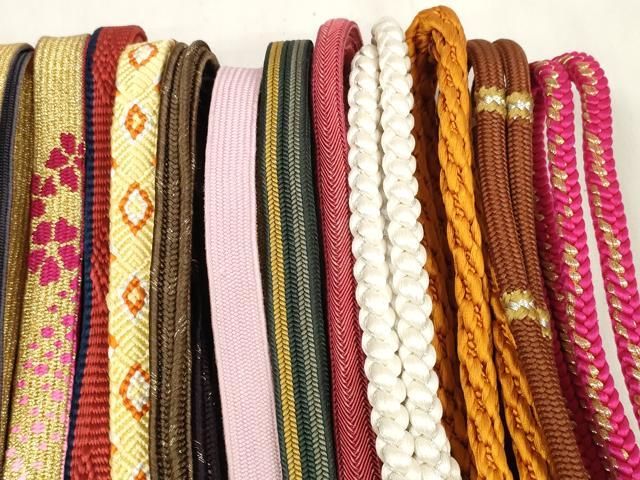  平和屋着物 和装小物 帯締め20本セット 手組紐 高麗組 角八つ組 金銀糸 あり zzz 帯締め 帯留め 帯飾り