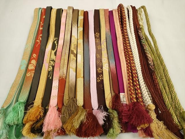 平和屋着物 和装小物 帯締め20本セット 組紐 高麗組 笹浪組 角八つ組 亀房 金糸 あり zzz