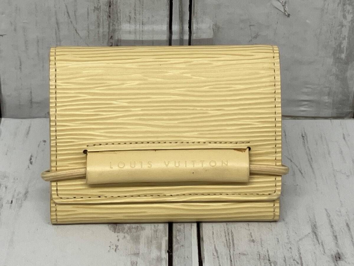 LOUIS VUITTON エピ 三つ折り財布 M 6367 A ポルトモネエラスティック クリーム