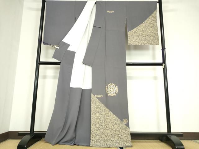 平和屋着物 訪問着 竹屋町刺繍 正倉院動物花文 金彩 正絹 az