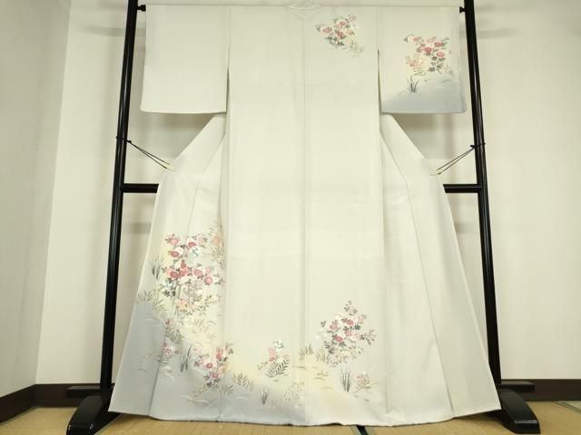 平和屋着物 訪問着 友禅 誰が袖流水花文 暈し染め 正絹 az