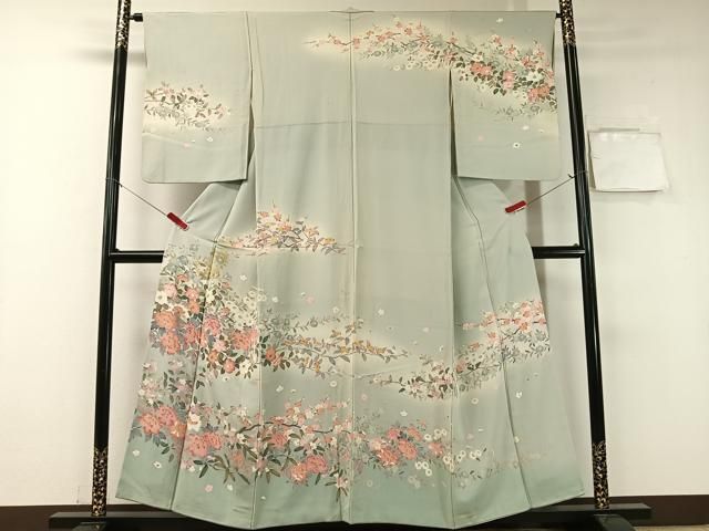 平和屋着物 訪問着 友禅 作家物 枝花文 暈し染め 正絹 vp