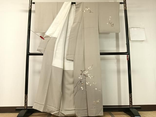 平和屋着物 京加賀友禅 百貫達雄 訪問着 枝花文 暈し染め 正絹 vp