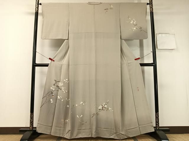 平和屋着物 京加賀友禅 百貫達雄 訪問着 枝花文 暈し染め 正絹 vp