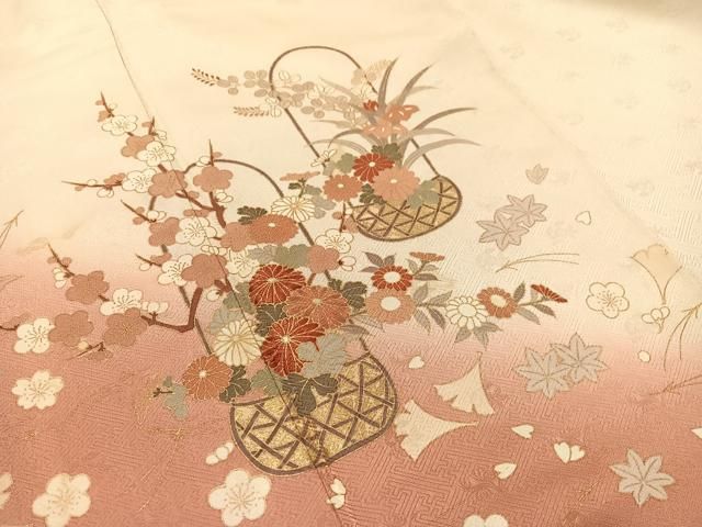 吹寄せ花篭文 暈し染め