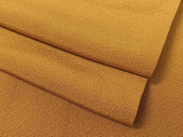 平和屋着物 上質な色無地 山吹茶色 正絹 vp