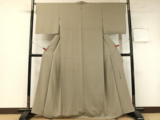 平和屋着物 上質な色無地 作家物 幻の染 岩石染 茶鼠色 正絹 vp