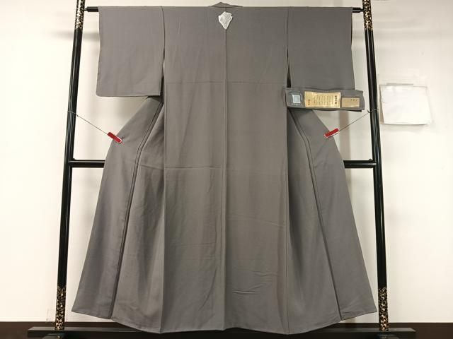 平和屋着物 上質な色無地 本草木染 鈍色 証紙付き 正絹 vp