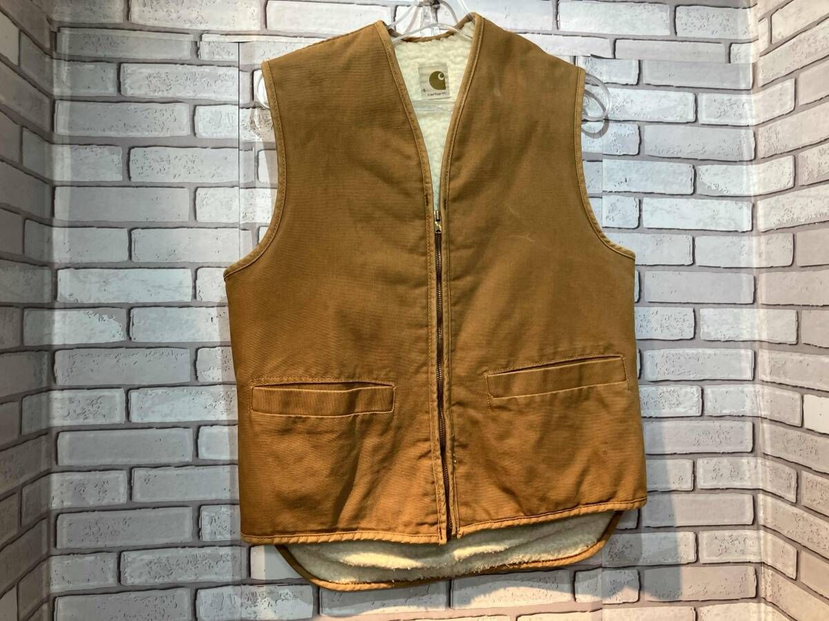 Carhartt カーハート ベスト70s 裏ボア ダック地 Scovill Sサイズ