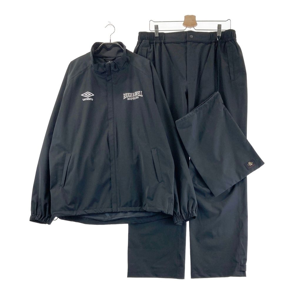 サイズ L ROUGH SWELL ラフアンドスウェル UMBRO レインウェア セットアップ ブラック系 ゴルフウェア メンズ ストスト