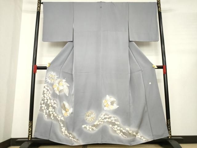 平和屋着物 訪問着 作家物 駒刺繍 松竹梅 暈し染め 金彩 正絹 ck