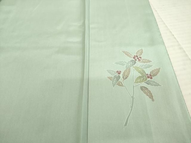 平和屋着物○京加賀友禅 百貫達雄 色無地 千草鼠色 正絹 逸品