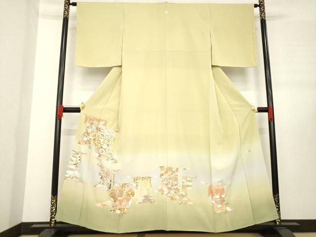 平和屋着物 訪問着 友禅 作家物 駒刺繍 几帳文 暈し染め 金彩 正絹 ck