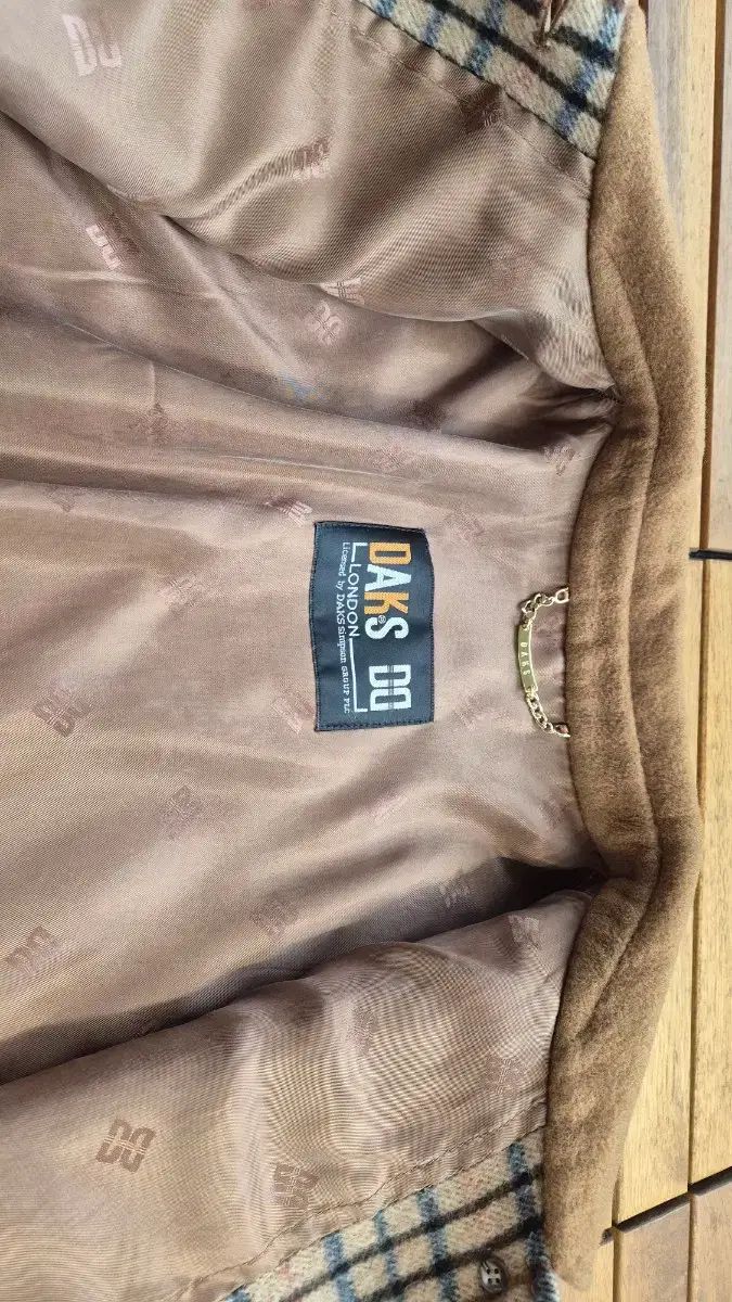 ダックス カシミア100% コート ブラウン 公式 CHECK 裏地 美品【DAKS