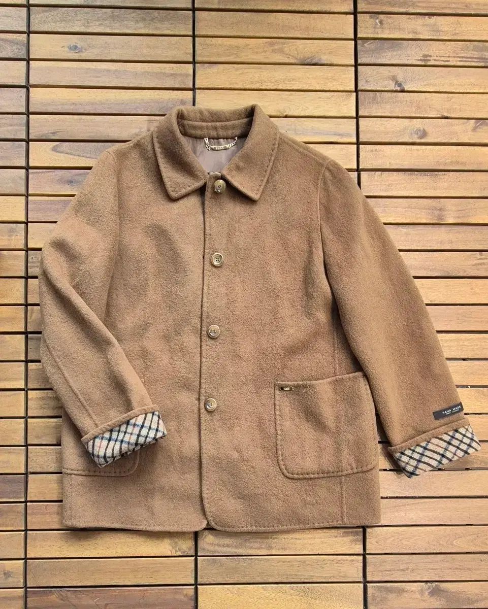 ダックス カシミア100% コート ブラウン 公式 CHECK 裏地 美品【DAKS