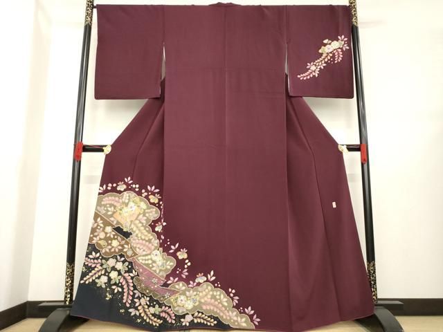 平和屋着物 越後十日町の一流染匠 桐屋 翠山工房 訪問着 辻が花 舞花文 やまと誂製 正絹 ck