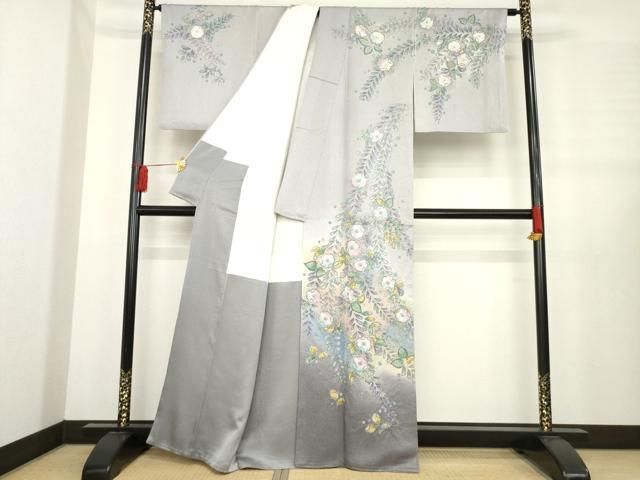 平和屋着物 訪問着 絞り 辻が花 舞花文 暈し染め 金彩 正絹 ck