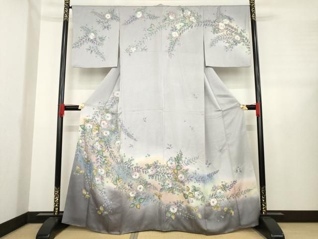 平和屋着物 訪問着 絞り 辻が花 舞花文 暈し染め 金彩 正絹 ck