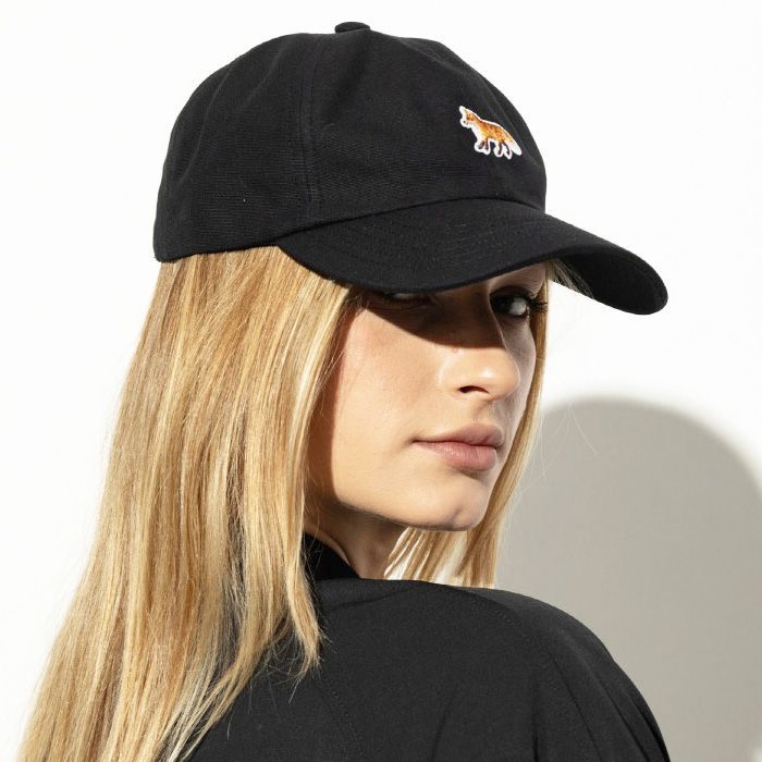 1 MAISON KITSUNE メゾンキツネ OW 06109 WB 0026 P 199 ブラック ベースボールキャップ 刺繍 男女兼用