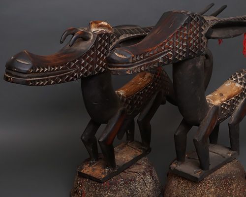 アフリカ マリ バンバラ族 チワラ 頭上面 マスク 仮面 No.487 木彫り