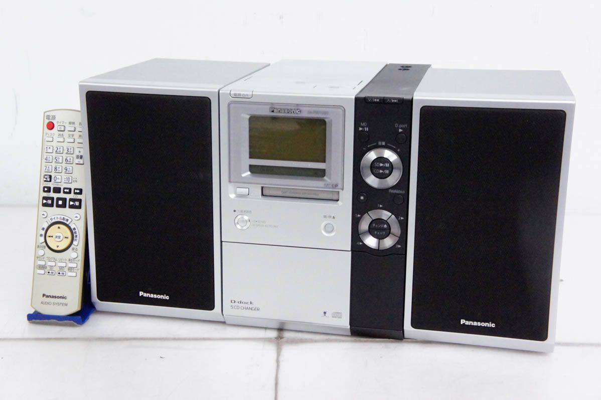 Panasonicパナソニック SDステレオシステム D dock 5 CD SD MD ラジオ SC PM 770 ミニコンポ