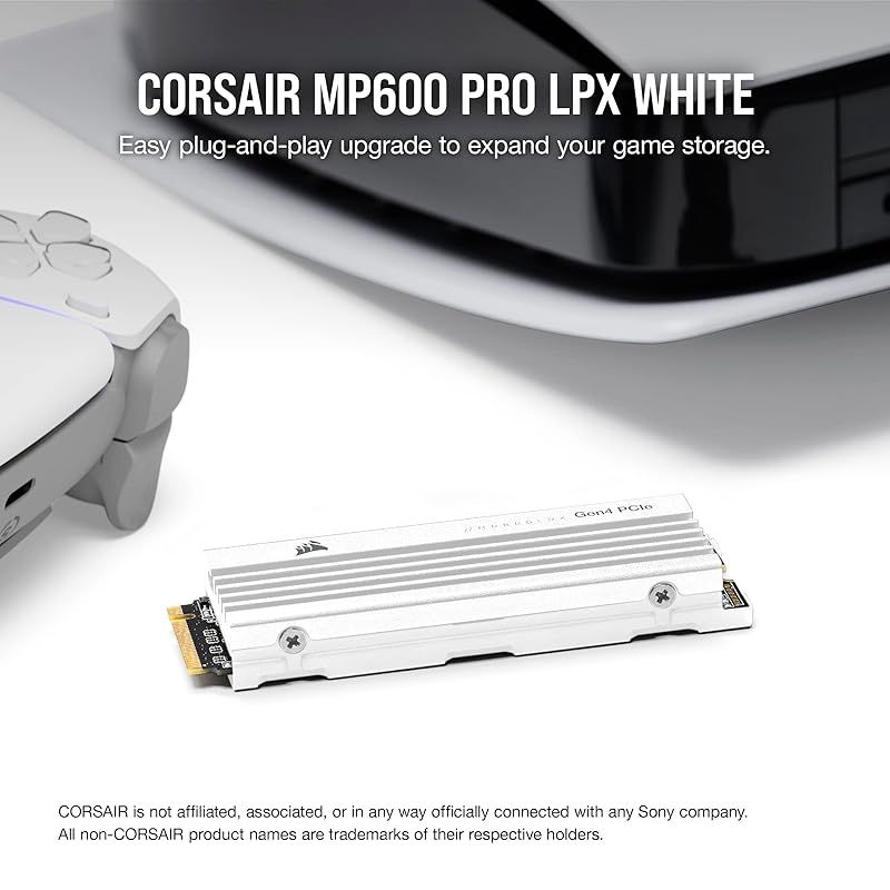 CORSAIR MP 600 PRO Low Profileシリーズ 1 TBモデル LPX PCIe Gen 4 x NVMe M.2 SSD メモリ ホワイト CSSD- PS 5拡張適用 0