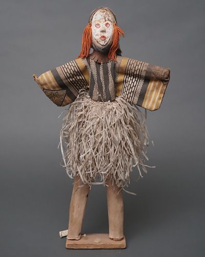 アフリカ コートジボワール セヌフォ族 人形 立像 アフリカンアート