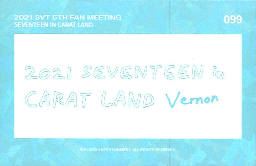 SEVENTEEN VERNON 2021 5TH FAN MEETING CARAT LAND トレーディング