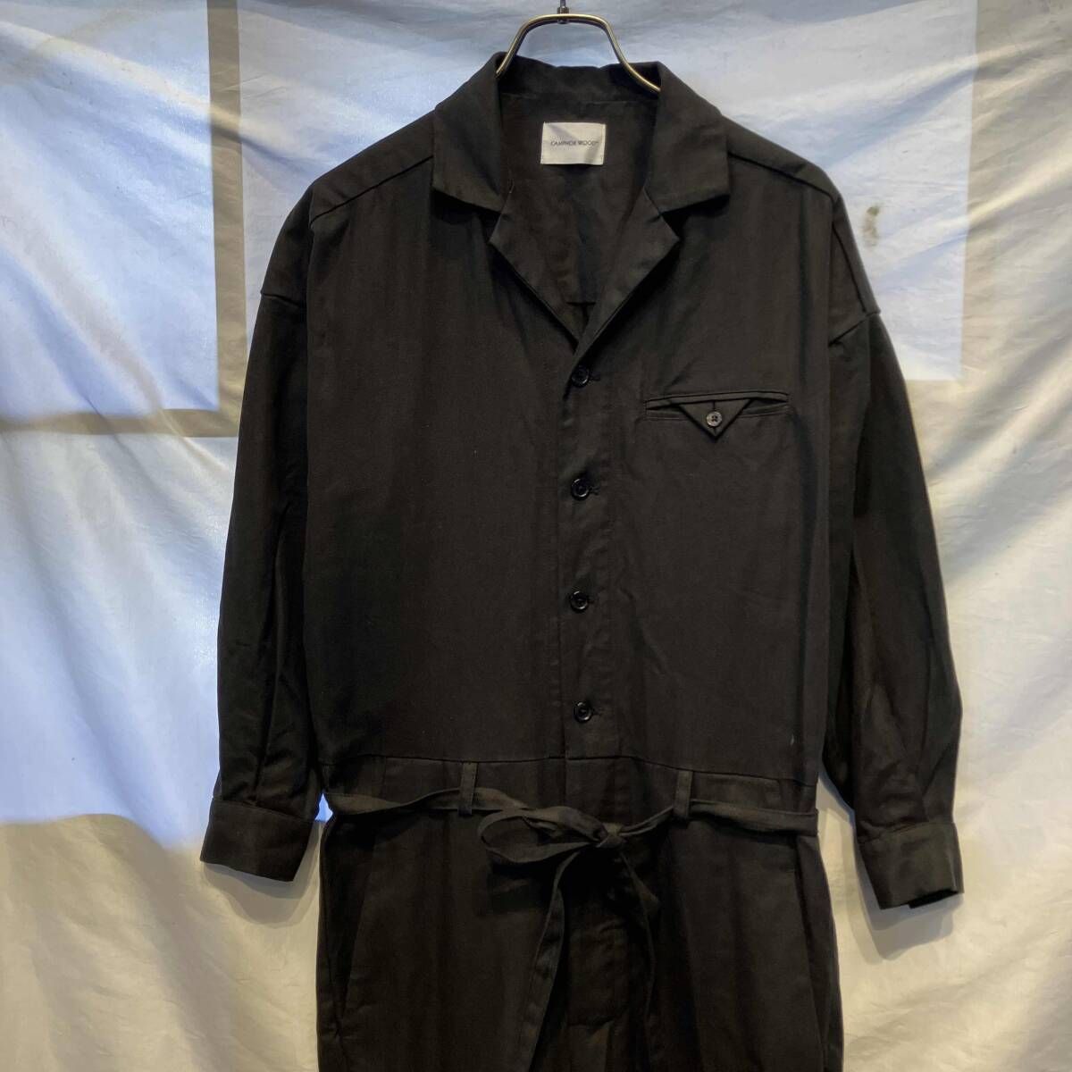CAMPHOR WOOD 開襟アソートジャンプスーツ size S ブラック カンファー
