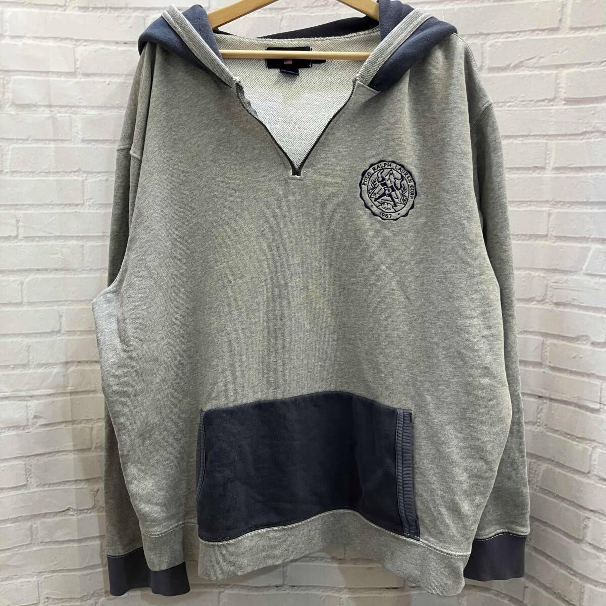 POLO RALPH LAUREN / ポロラルフローレン / ハーフジップ / パーカー / サイズXXL / グレー