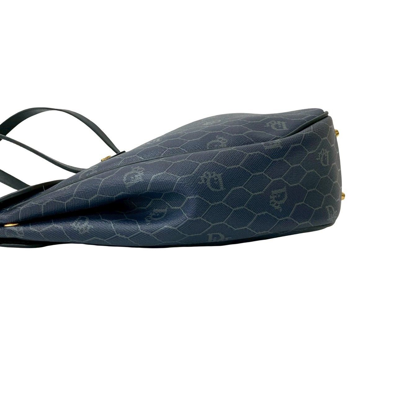 極 美品 Christian Dior クリスチャンディオール ロゴ 金具 ハニカム