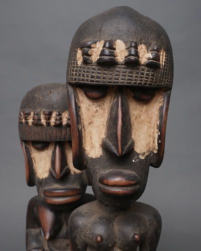 アフリカ コートジボワール ゲレ族 ペア 立像 人形 No,1 アフリカン