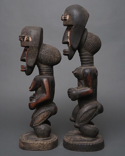 アフリカ コートジボワール ゲレ族 ペア 立像 人形 No,1 アフリカン
