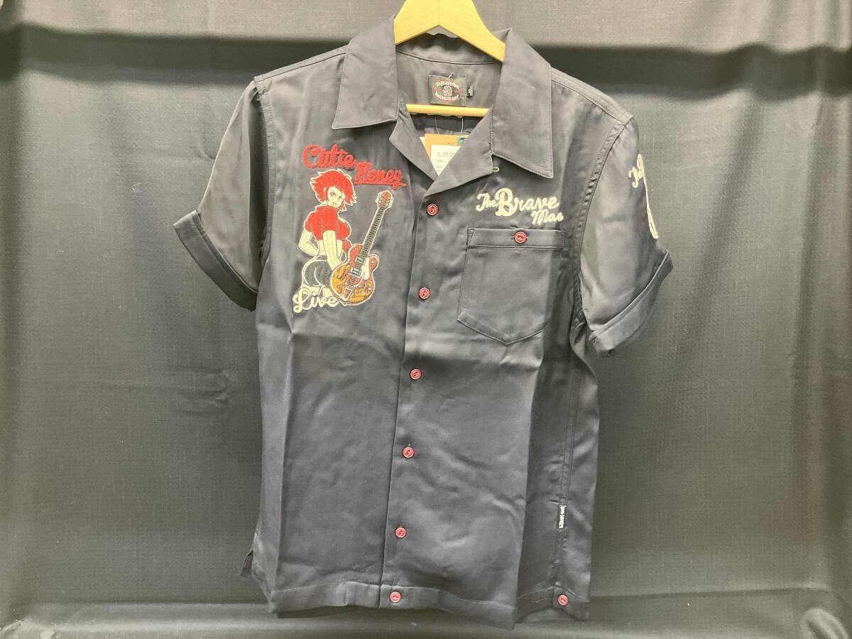 THE BRAVE MAN キューティーハニーコラボ 半袖シャツ キャラクター刺繍入り ブラック サイズ S