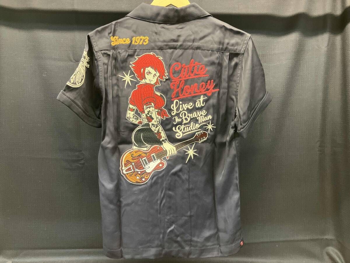 THE BRAVE-MAN キューティーハニーコラボ 半袖シャツ キャラクター刺繍入り ブラック サイズ S