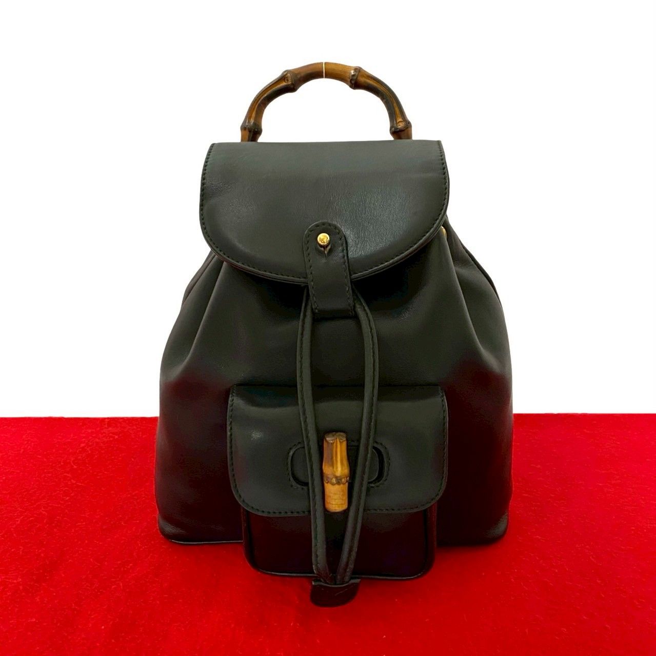 極 美品 GUCCI グッチ オールドグッチ ヴィンテージ バンブー レザー