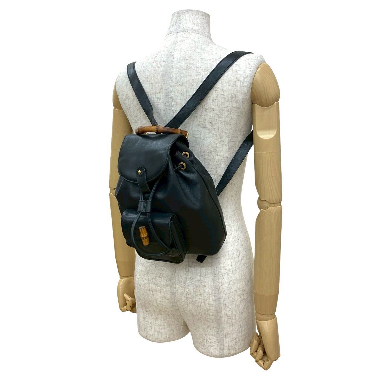 極 美品 GUCCI グッチ オールドグッチ ヴィンテージ バンブー レザー