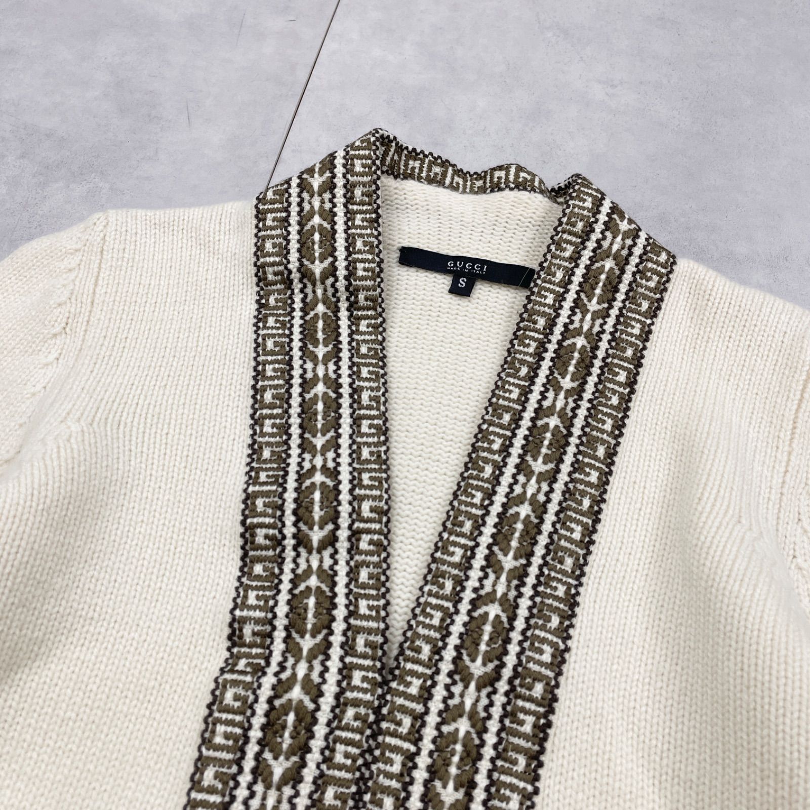 GUCCI グッチ ニットトップス カシミヤ100％ エスニック刺繍 エン