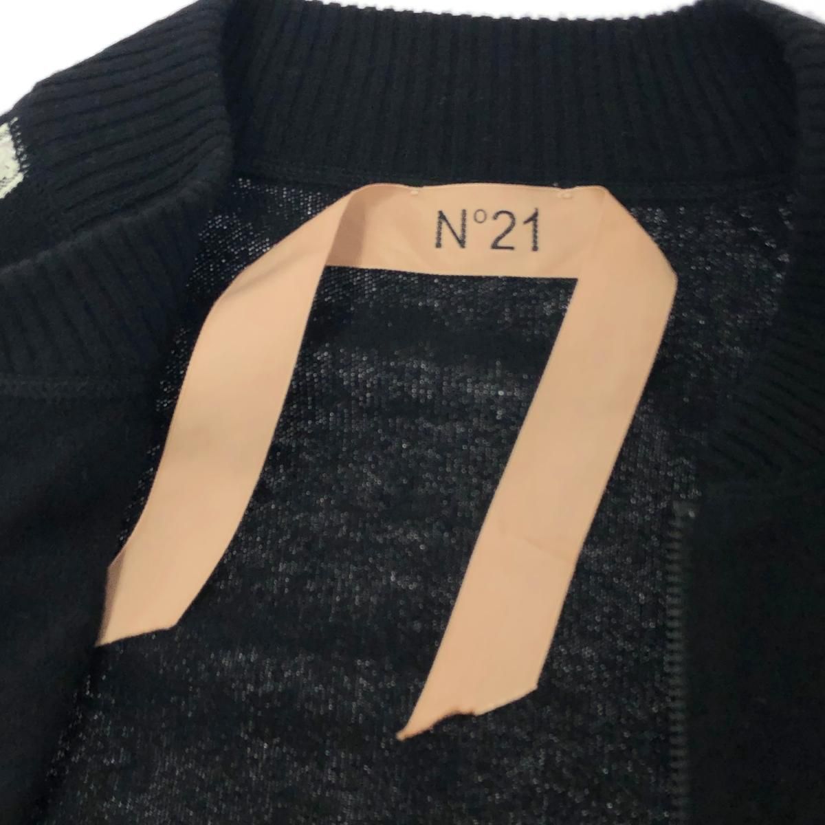 N°21 ヌメロヴェントゥーノ サイドラインレースジップアップニット