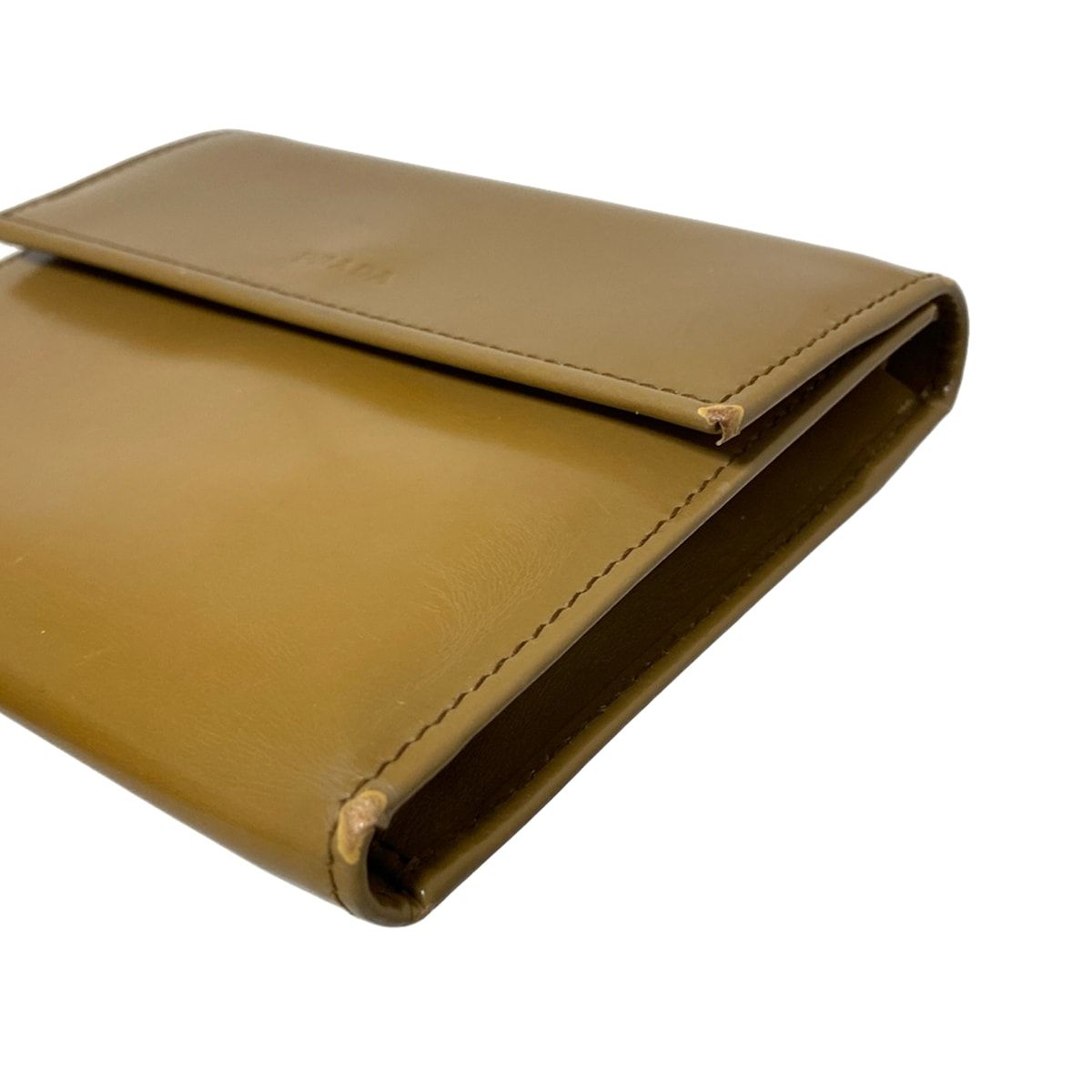  PRADA プラダ 3つ折り財布 ライトブラウン レザー 三つ折り財布 折り財布