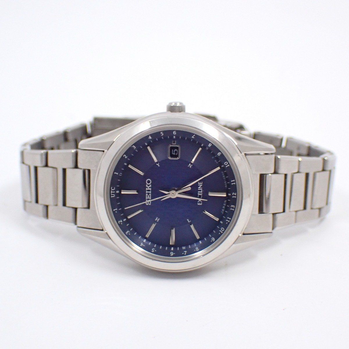 SEIKO セイコー エクセリーヌ ソーラー電波 レディース 腕時計 チタン