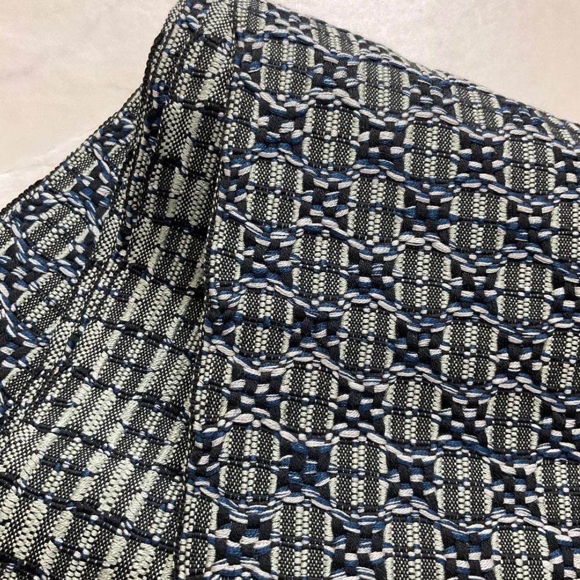 ○kimono+one○kimonoarisa○厳選○未使用同然みちのく花織○青○正絹