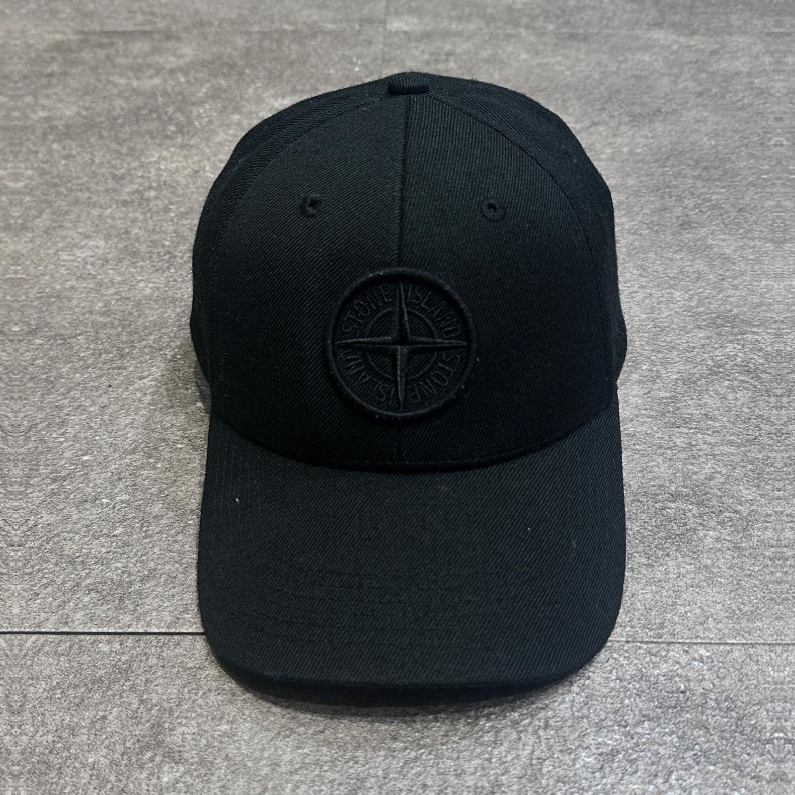 正規 STONE ISLAND ワッペン キャップ ストーンアイランド ブラック F 1328 M