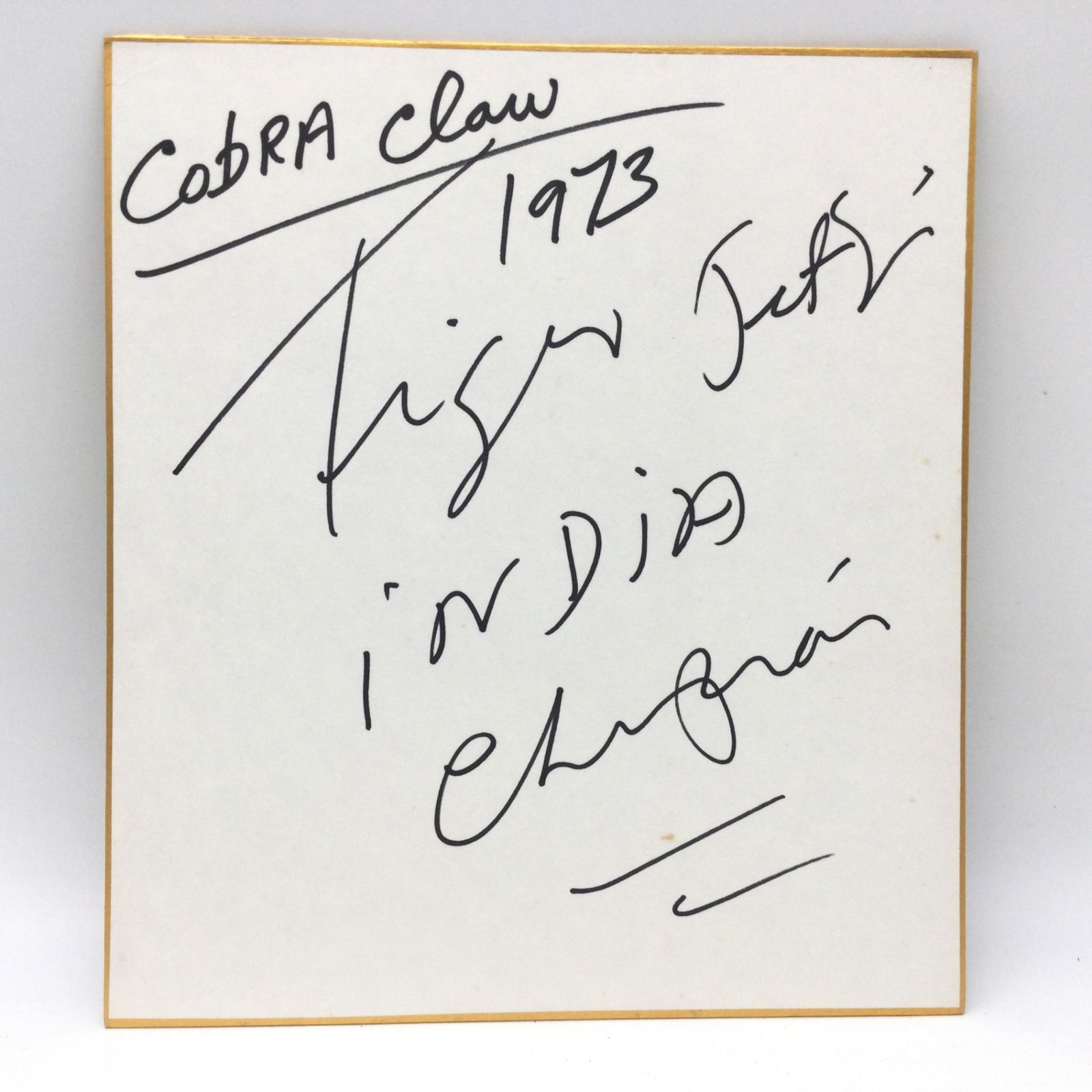 11454 【本物保証】 タイガー・ジェット・シン サイン色紙 直筆 1973年