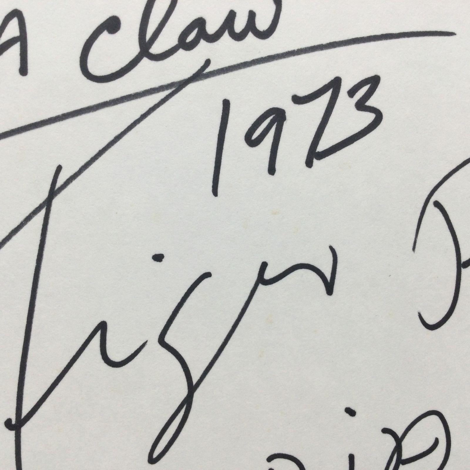 11454 【本物保証】 タイガー・ジェット・シン サイン色紙 直筆 1973年