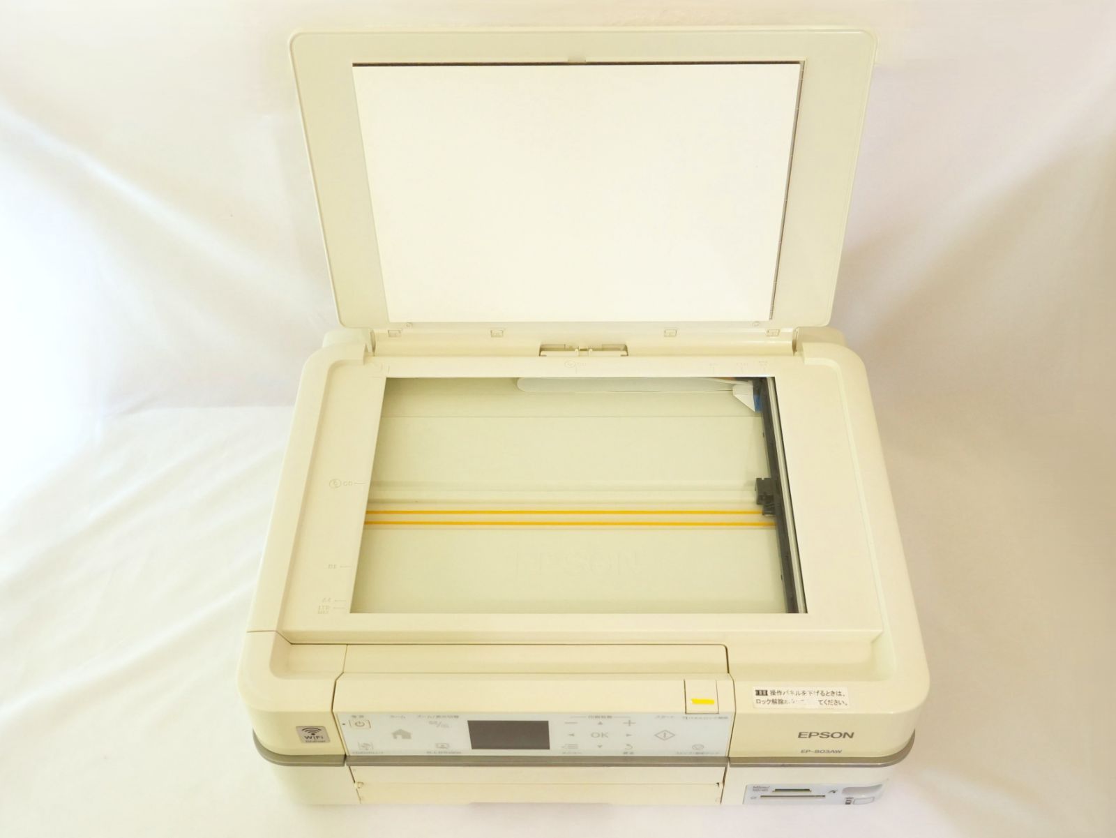 KO 通電 済み 家庭用 EPSON マルチフォト カラリオ EP-803 AW インク ブラック2本 シアン2本 複合プリンター ホワイト スキャナー
