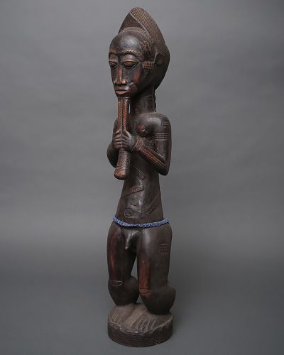 アフリカ コートジボワール バウレ族 男性 座像 立像 人形 No,5