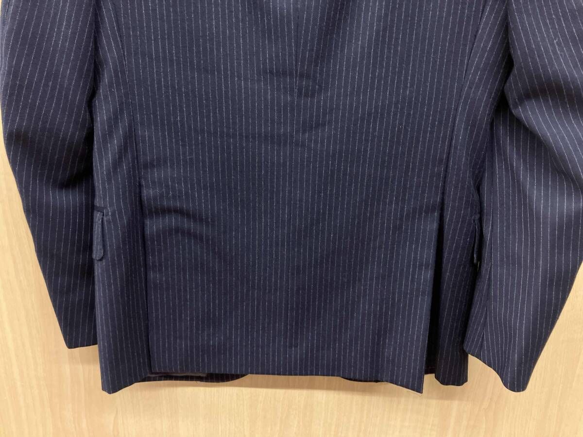 ISAIA イザイア ネイビー ストライプ テーラードジャケット 三つボタン