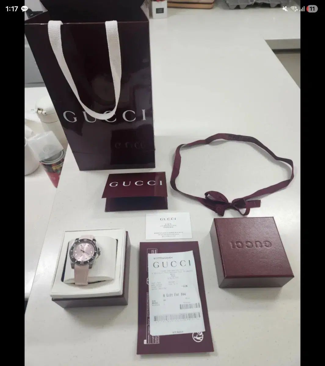 グッチ 最 DIVE レディース 時計 フルセット ピンクラバー